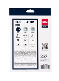 Deli Deli E39265 LIBRE 16-Digit Calculator - Solar/LR44 Battery, 120-Step Check, Dark Grey (1PCS/Color Box) - Ideal for Engineers, Scientists, Advanced Math  - Image 5