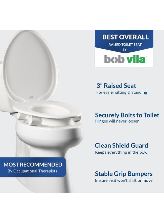 Bemis Independence 7YE85310TSS 000 New Larger Size Clean Shield 3" Raised Toilet Seat, Elongated, White - Image 3