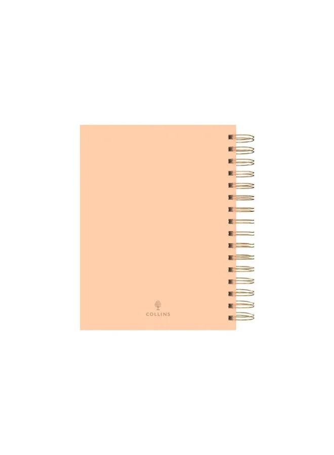 Collins Collins A5 Scandi 13 Month Planner, July 2025-August 2026 -Day-to-Page Diary, A5 Hard Cover, Peach