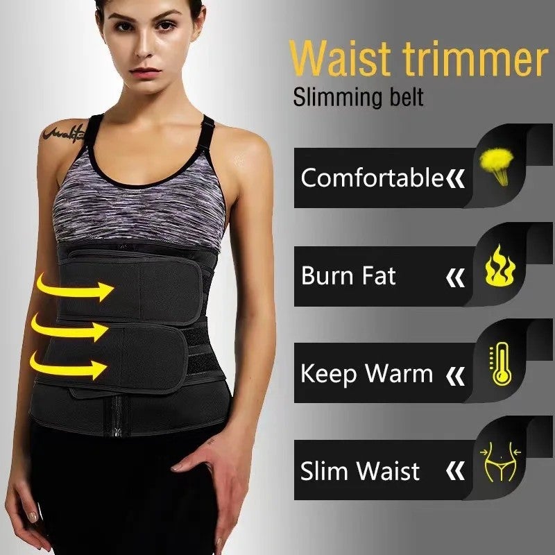 Bluejw Women's Nylon Neoprene Waist Trainer - Postpartum Belly Slimming Corset - Fitness Gym Sweat Belt & Waist Trimmers - Weight Loss Sauna Sweat Waist Cincher - Image 3