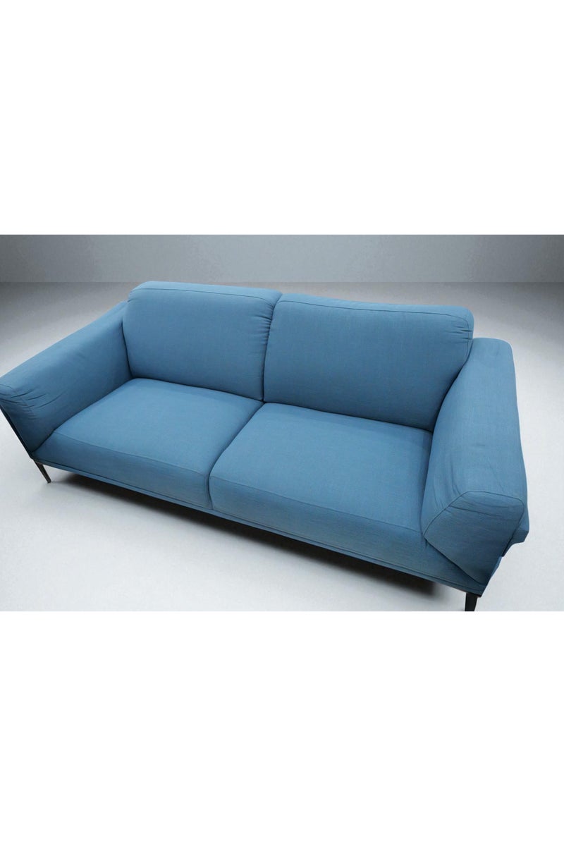 Generic Modern 3-Piece Living Room Sofa Set, Sky Blue Fabric, Metal Legs, Contemporary Design, 5 Seater - Image 5