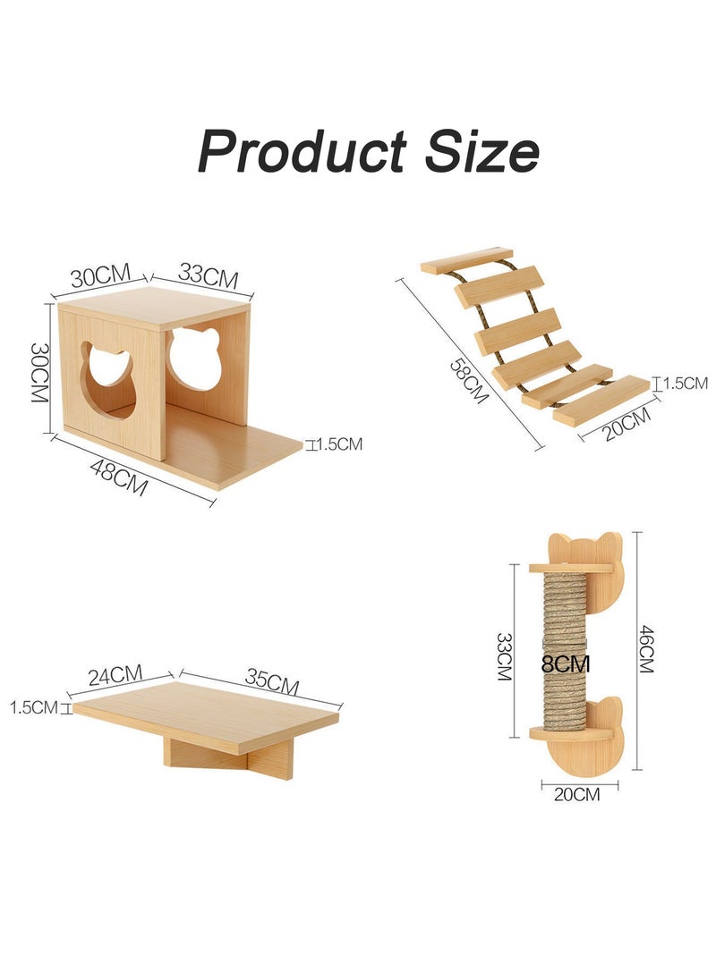 Premium Wall-Mounted Cat Playground  Unique Design with 2 Nests & Platforms Soft Steps Wider Perches & Scratch Column - pzsku/Z82A814E03D9040514586Z/45/_/1729238966/49c28e18-f42e-4477-b587-d303d41e4306