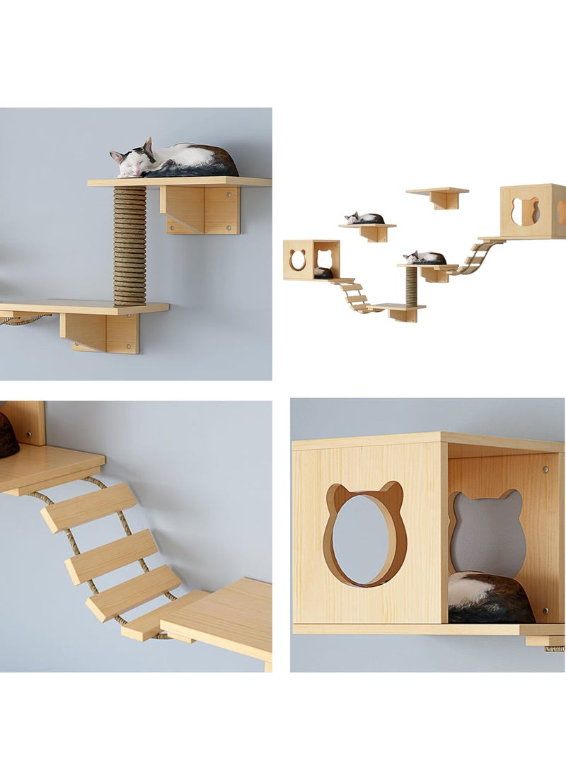 Premium Wall-Mounted Cat Playground  Unique Design with 2 Nests & Platforms Soft Steps Wider Perches & Scratch Column - pzsku/Z82A814E03D9040514586Z/45/_/1729238996/8144aab1-88f6-4b60-92e4-9bfe5f0fc558