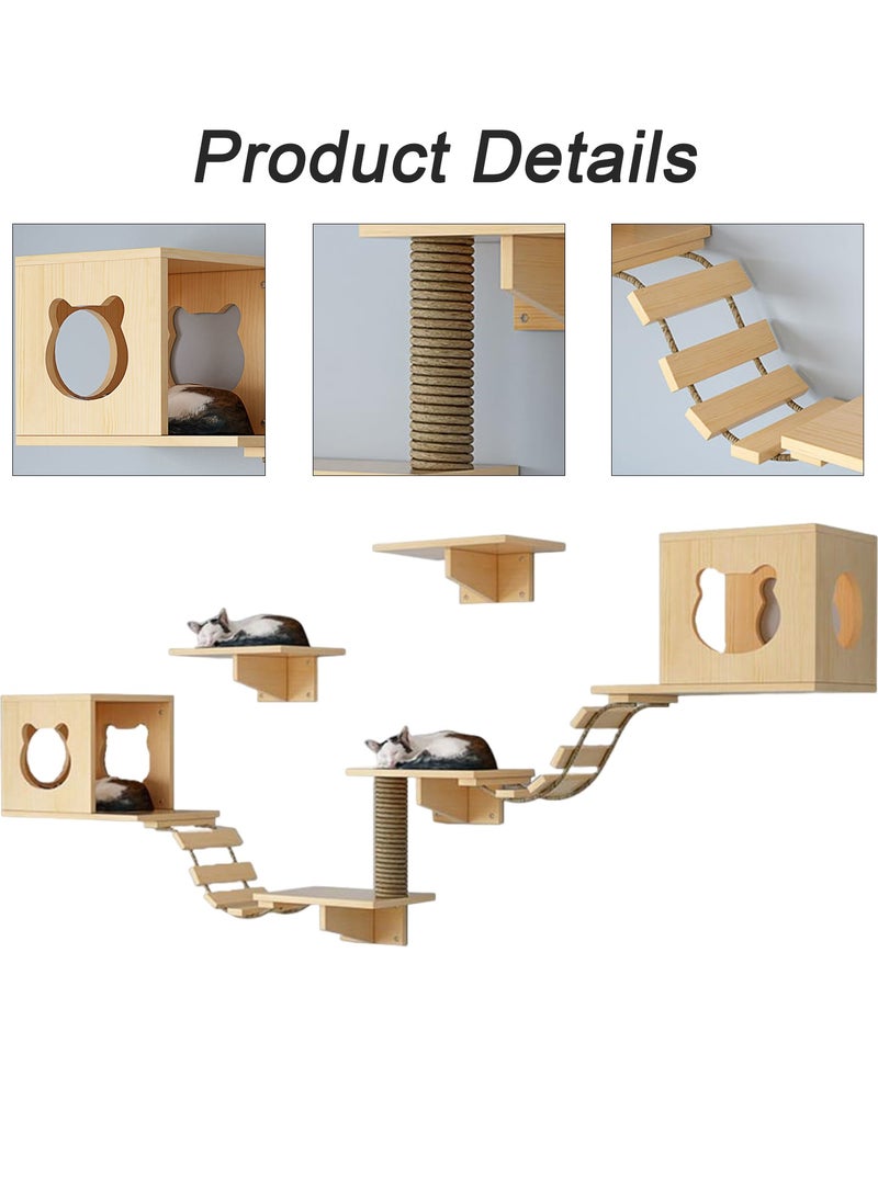 Premium Wall-Mounted Cat Playground  Unique Design with 2 Nests & Platforms Soft Steps Wider Perches & Scratch Column - pzsku/Z82A814E03D9040514586Z/45/_/1729239007/d95ba2e5-f2bc-4104-a8e0-d0d98bac67c8