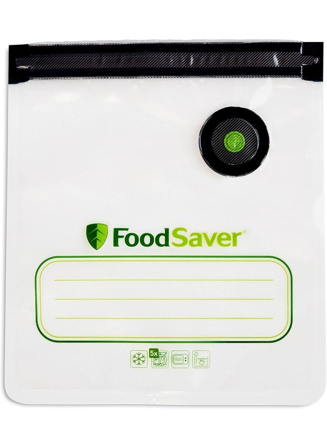 FoodSaver FoodSaver Reusable Quart Vacuum Zipper Bags, for Use with FoodSaver Handheld Vacuum Sealers, 10 Count  - Image 1