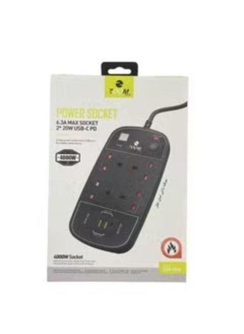 Smart Timer Power Strip 8in1 with 2 20W USB-C PD and 4 AC Outlets and 2 USB Ports 3M