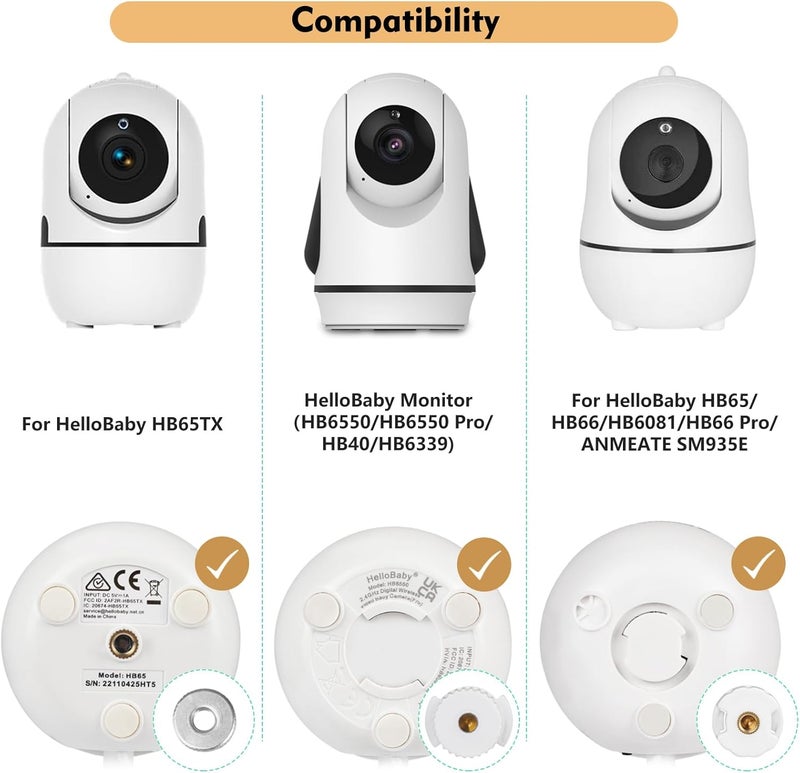 wochel Baby Monitor Mount for HelloBaby HB65HB40HB6550HB66HB6339HB6081HB6550 Pro ANMEATE SM935E Adjustable Baby Monitor Wall Mount with Perfect View Angle and Easy Installation - Image 2