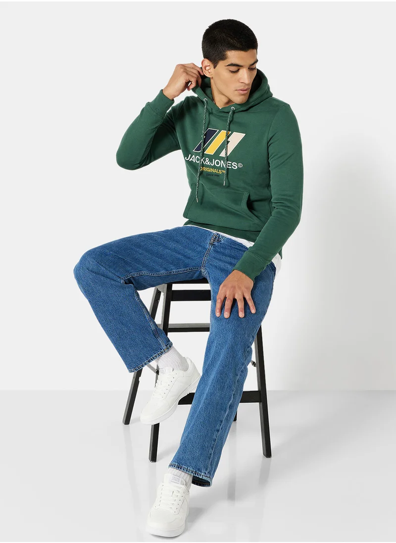 جاك اند جونز Essential Logo Long Sleeve Hoodie