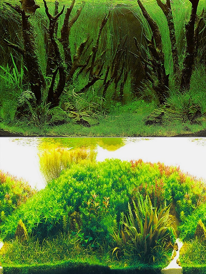 ELEBOX Fish Tank Stickers Wallpaper Seaweed Background Aquarium Background Decoration Water Plants Fish Tank Background 15.7"x 40" - Image 1