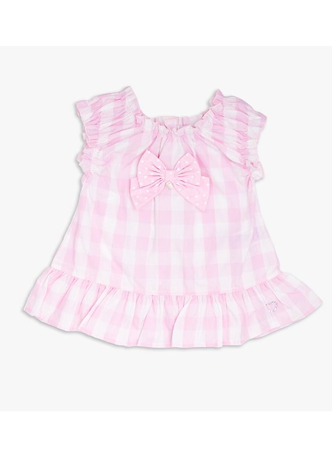 MOON 100% Cotton Tunic Top and Leggings 9-12M - Pink Gingham - Image 3