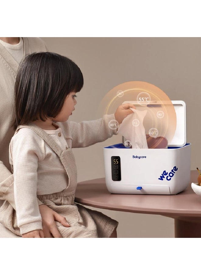 Babycare - Babycare - Wipe Warmer Machine, White/Blue, 1 Pc, Baby Wipe Heating Unit, Temperature Control, BPA-Free, Non-Toxic, Portable, Easy to Use, Safe for Infants, Consistent Warmth, Hygienic Wipe Storage, Electronic Heating System, Ideal for Nursery, Keeps Wipes Moist and Warm, Convenient Baby Care Solution - Image 1