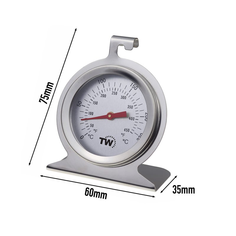 Thermometer World ترمومتر وورلد لفرن الكهرباء والغاز - مقياس حرارة فرن بالقرص - ترمومتر يبقى في الفرن - ستانلس ستيل - Image 3