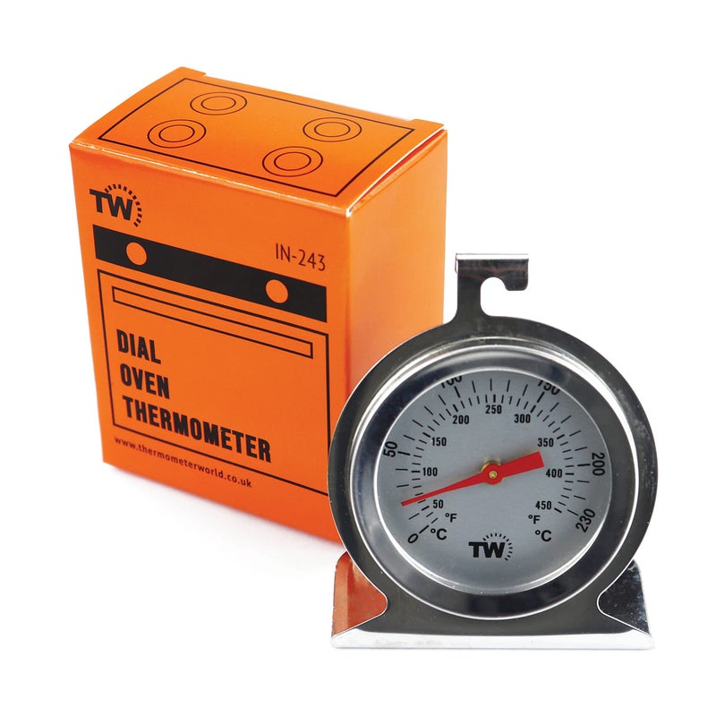 Thermometer World ترمومتر وورلد لفرن الكهرباء والغاز - مقياس حرارة فرن بالقرص - ترمومتر يبقى في الفرن - ستانلس ستيل - Image 1