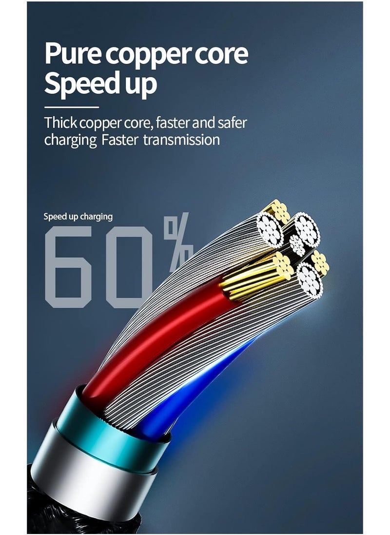 NEW 4-in-1 Fast Charging Cable – USB to Lightning, USB to Type-C, Type-C to Lightning 20W, Type-C to Type-C 60W, Nylon Braided for iPhone, Samsung, Huawei u0026 Tablets
