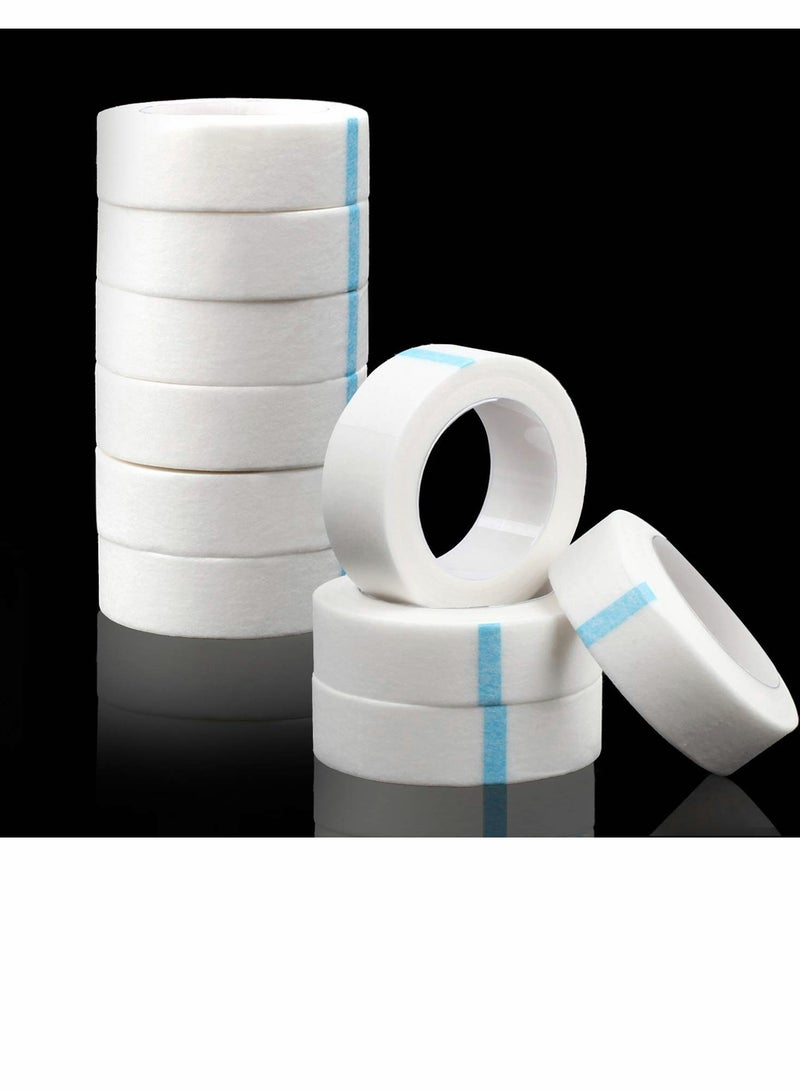 KASTWAVE Eyelash Extension Tape 10 Rolls Adhesive Fabric Eyelash Tapes, Micropore Medical Tape for Eyelash Extension, Adhesive Fabric Tape for Eyelash Extension Supply, 0.5 inch x 10 Yards - Image 1