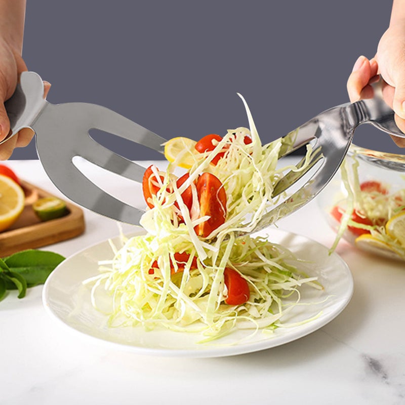 2pcs Stainless Steel Salad Hands Stainless Steel Salad Server Fork for Home - Image 4
