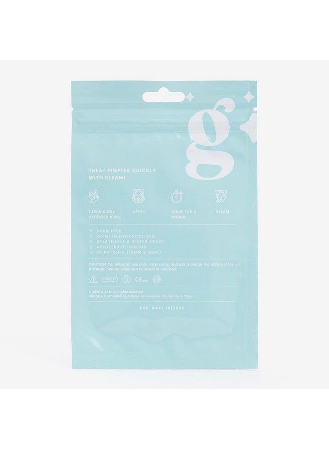 GLEAM Pimple Patches Refreshing Acne Healing Patch Hydrocolloid Pimple Bandaids For Face Absorbent Zit Stickers Breathable Waterproof Acne Cover Dots 8Mm + 12Mm (36 Patches)  - Image 3