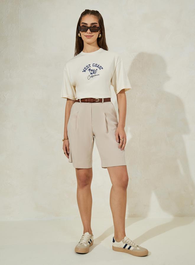 Styli Oversized West Coast Embroidered Turn-Up Sleeves T-Shirt - Image 3