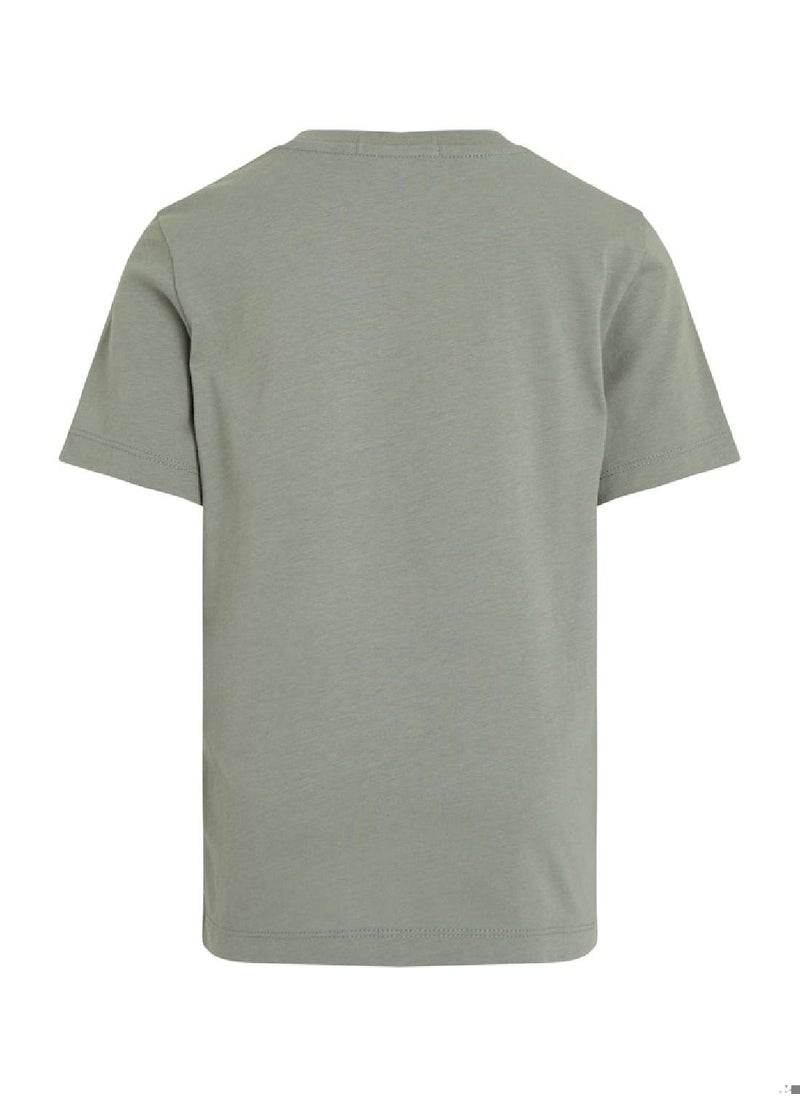 Calvin Klein Jeans Kids' Logo T-Shirt - Cotton jersey, Green  - Image 2