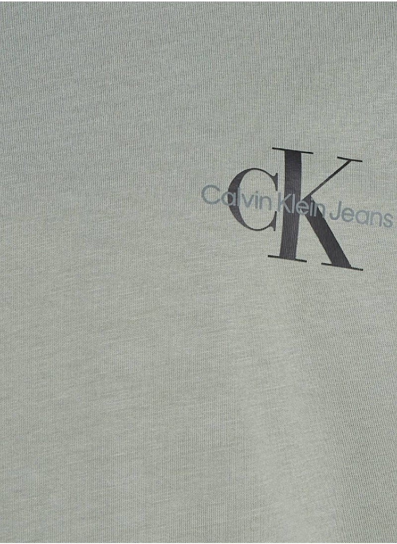 Calvin Klein Jeans Kids' Logo T-Shirt - Cotton jersey, Green  - Image 3
