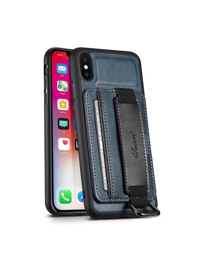 Suteni H13 Card Wallet Wrist Strap Holder PU Phone Case For iPhone XR - Image 1