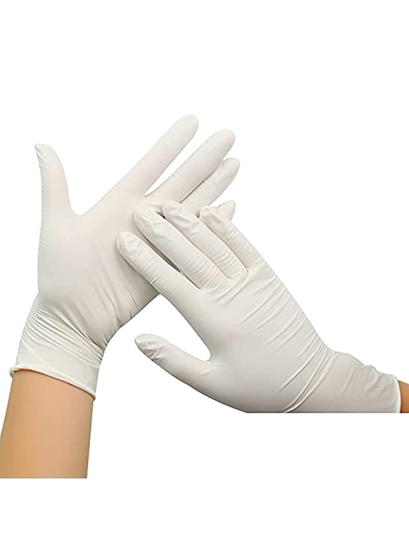 hobf Latex Gloves, Disposable Powder Free Examination Hand gloves, (Pack of 100 Pieces White Color, Small Size Latex Surgical Gloves for Men & Women)-HOBF-100-S-LATEX GLOVES - Image 1