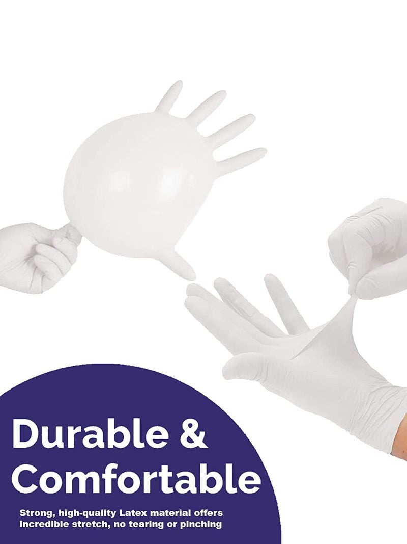 hobf Latex Gloves, Disposable Powder Free Examination Hand gloves, (Pack of 100 Pieces White Color, Small Size Latex Surgical Gloves for Men & Women)-HOBF-100-S-LATEX GLOVES - Image 5