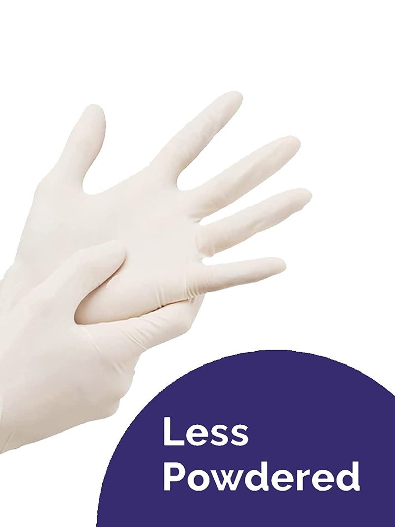 hobf Latex Gloves, Disposable Powder Free Examination Hand gloves, (Pack of 100 Pieces White Color, Small Size Latex Surgical Gloves for Men & Women)-HOBF-100-S-LATEX GLOVES - Image 3
