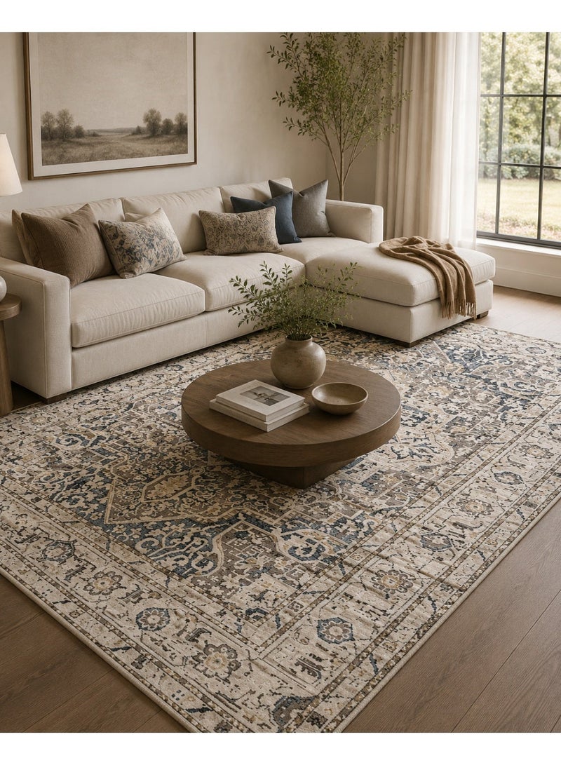 Home auraa Carpet Rug – Size 160 x 220 cm – 5.25x7.26 ft | Ottoman  - Multi Color | Ideal Carpet for Living Room, Bedroom, Office, Hallway - Image 2