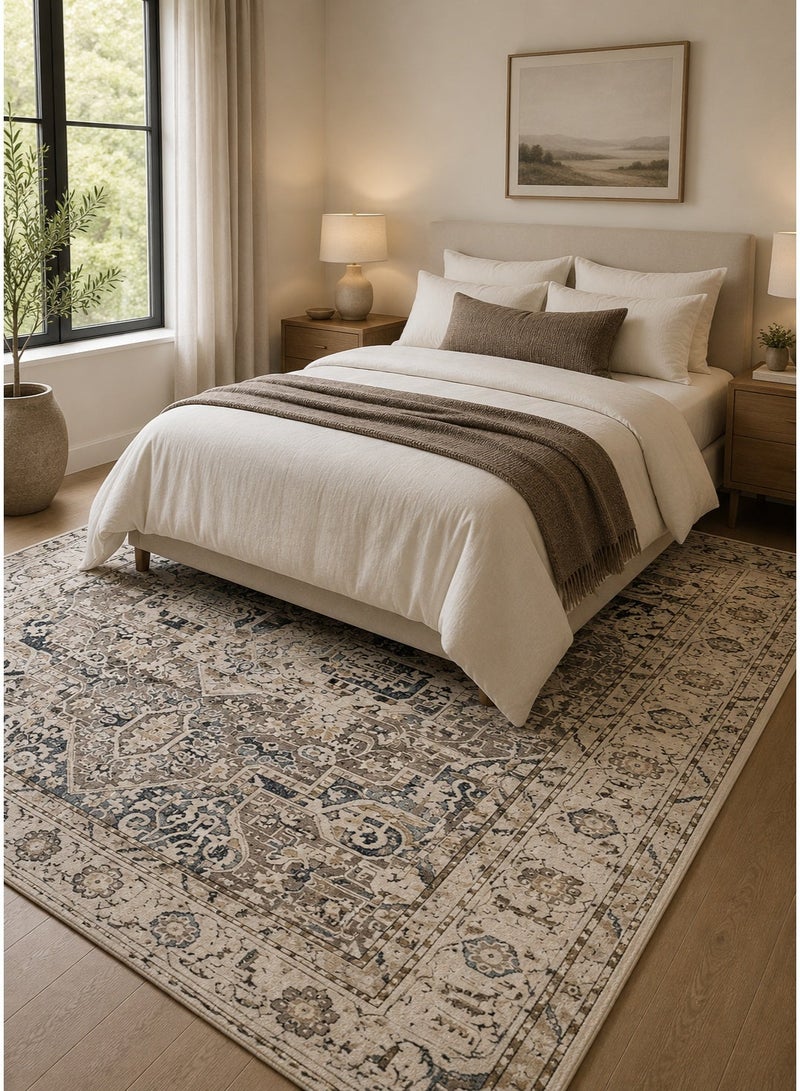 Home auraa Carpet Rug – Size 160 x 220 cm – 5.25x7.26 ft | Ottoman  - Multi Color | Ideal Carpet for Living Room, Bedroom, Office, Hallway - Image 3
