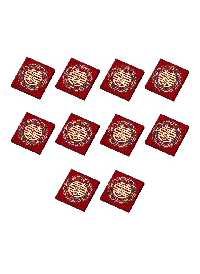 Thoraya 10PCS Chinese Money Packet Cover Paper Bundle Money Band Chinese Red Money Wrapper for Wedding Engagement Gifts Supplies Red  - Image 1