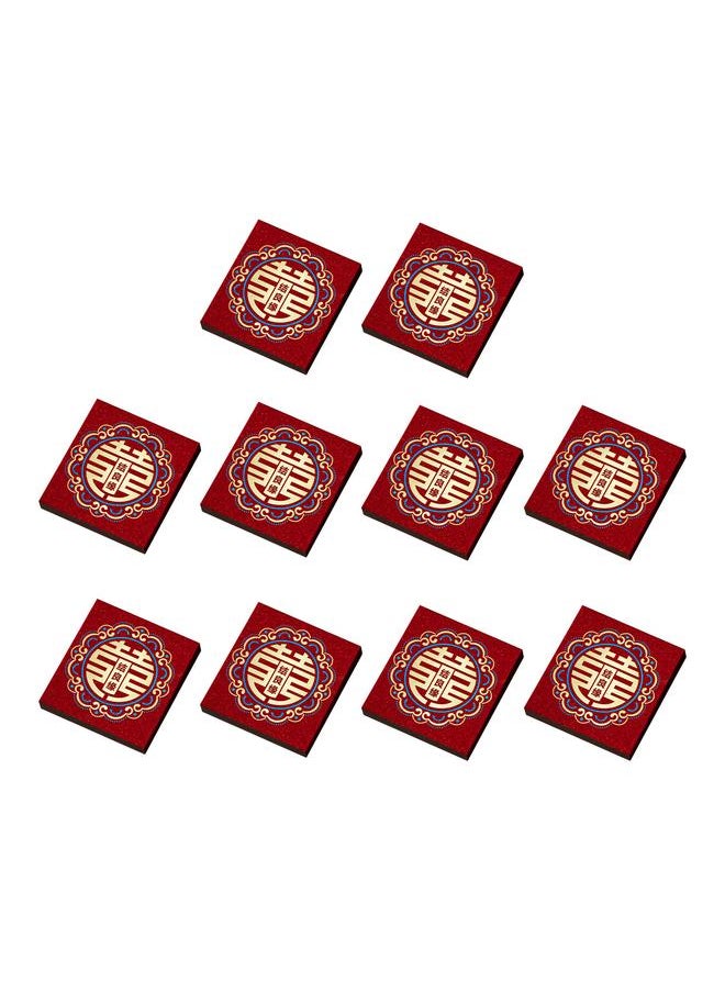 Thoraya 10PCS Chinese Money Packet Cover Paper Bundle Money Band Chinese Red Money Wrapper for Wedding Engagement Gifts Supplies Red  - Image 2