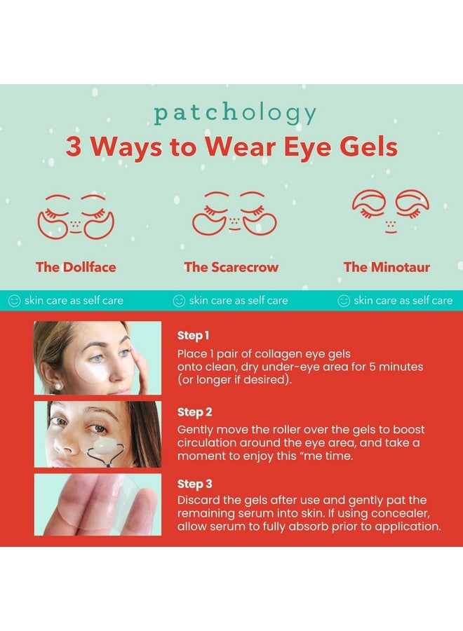 باتشولوجي أقنعة إزالة الانتفاخات تحت العين وثنائي الأسطوانة للوجه من Sleigh All Day - لاصقات تحت العين تحتوي على الكافيين وحمض الهيالورونيك لعلاج الانتفاخات تحت العين والهالات السوداء والتجاعيد، هدية للعناية بالبشرة في العطلات - عبوة تحتوي على 30 زوجًا - Image 5