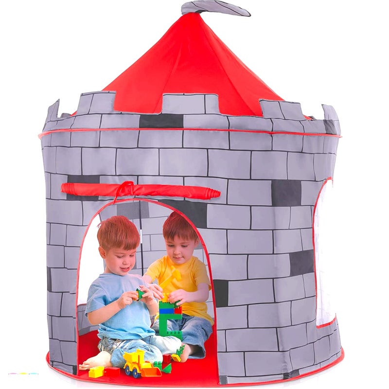 Play22 Kids Play Tent Knight Castle  Portable Pop Up Tent  Foldable into Carrying Bag  Childrens Play for Indoor  Outdoor Use  Playhouse for Boys  Girls - Image 2