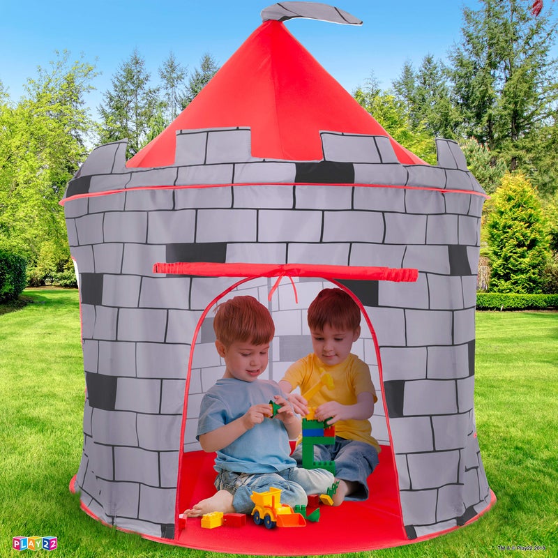 Play22 Kids Play Tent Knight Castle  Portable Pop Up Tent  Foldable into Carrying Bag  Childrens Play for Indoor  Outdoor Use  Playhouse for Boys  Girls - Image 3