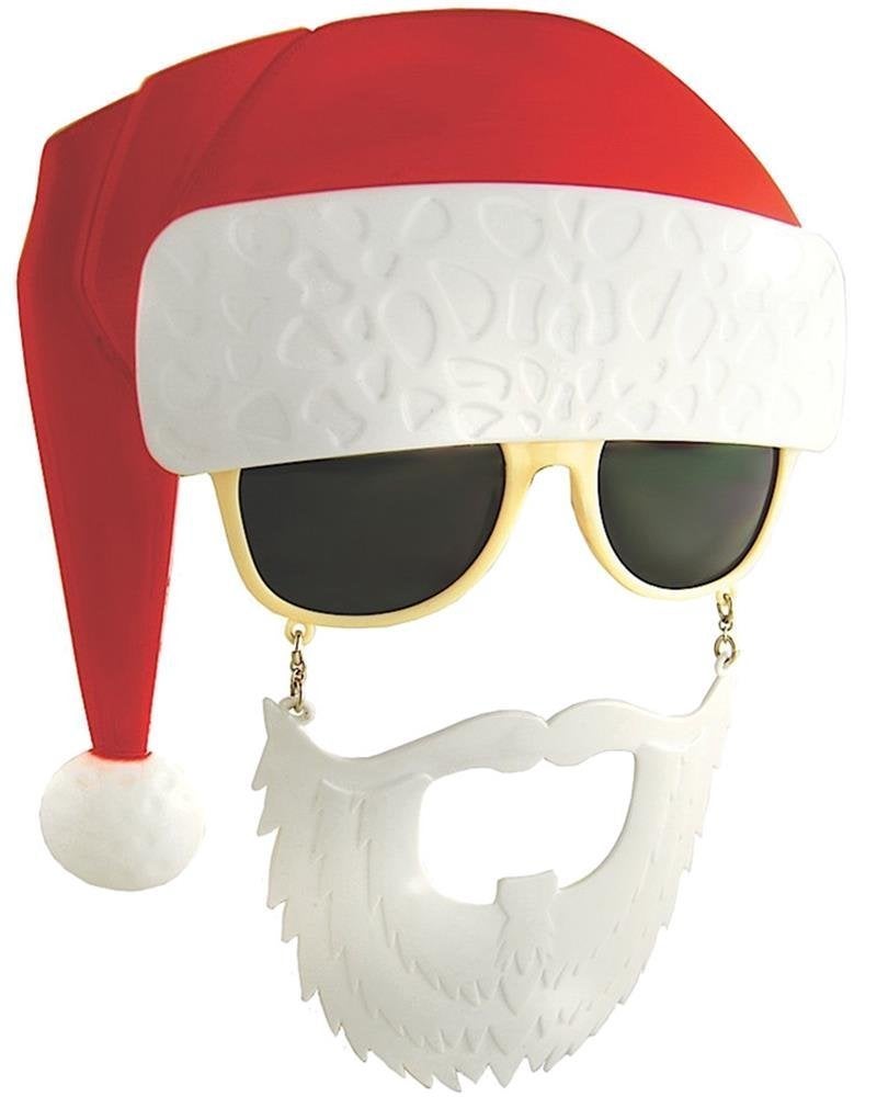 Sun-Staches Santa Claus Sunglasses White Beard Costume Accessory UV 400 One Size Fits Most - Image 4