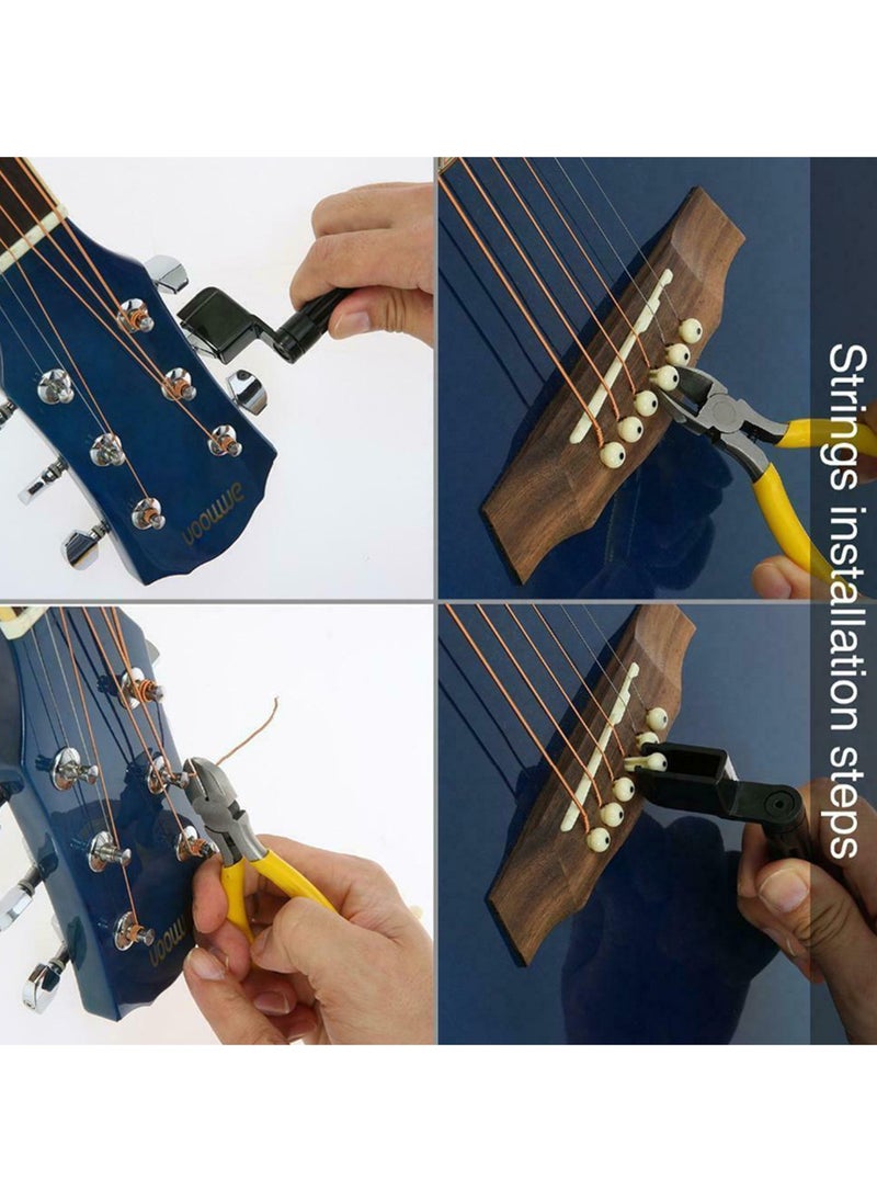 Sharpdo طقم حقيبة أدوات الجيتار 26 قطعة، أداة قياس الوتر، قاطع، أداة طحن وإصلاح الفريت - Image 4