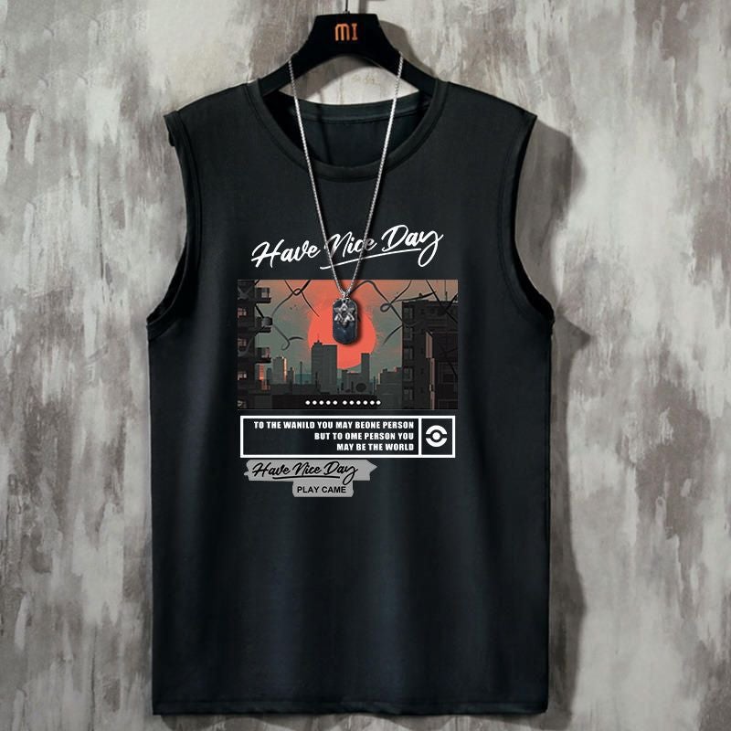 Loose Casual Sleeveless Waistcoat Breathable Quick-Drying Sports Basketball Sleeveless Shirt Round Neck American Fashion Order - Image 3