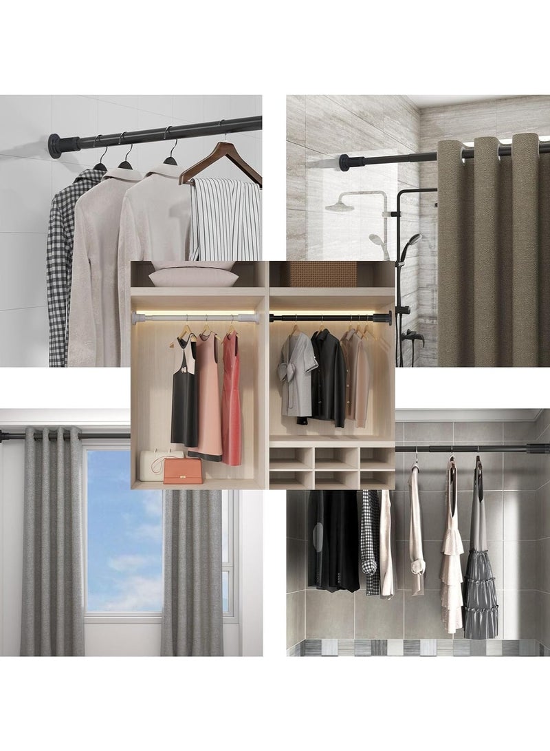 GUDOO قضيب الستائر القابل للتعديل قضيب الستائر التليسكوبي القابل للتمديد غير النابض الانزلاقي الشد حوض الاستحمام القطب خزانة الملابس قضيب الصنبور لنافذة الحمام خزانة المطبخ، لا يوجد حفر سهل التركيب - Image 2
