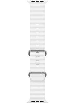 Generic Ocean Band Compatible with Apple Watch Band Ultra 49mm 45mm 44mm 42mm, Adjustable Loop with Buckle Soft Stretchy Silicone Sports Band for iWatch Series SE 8 7 6 5 4 3 2 1 Men Women, White  - Image 4
