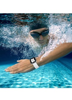 Generic Ocean Band Compatible with Apple Watch Band Ultra 49mm 45mm 44mm 42mm, Adjustable Loop with Buckle Soft Stretchy Silicone Sports Band for iWatch Series SE 8 7 6 5 4 3 2 1 Men Women, White  - Image 5