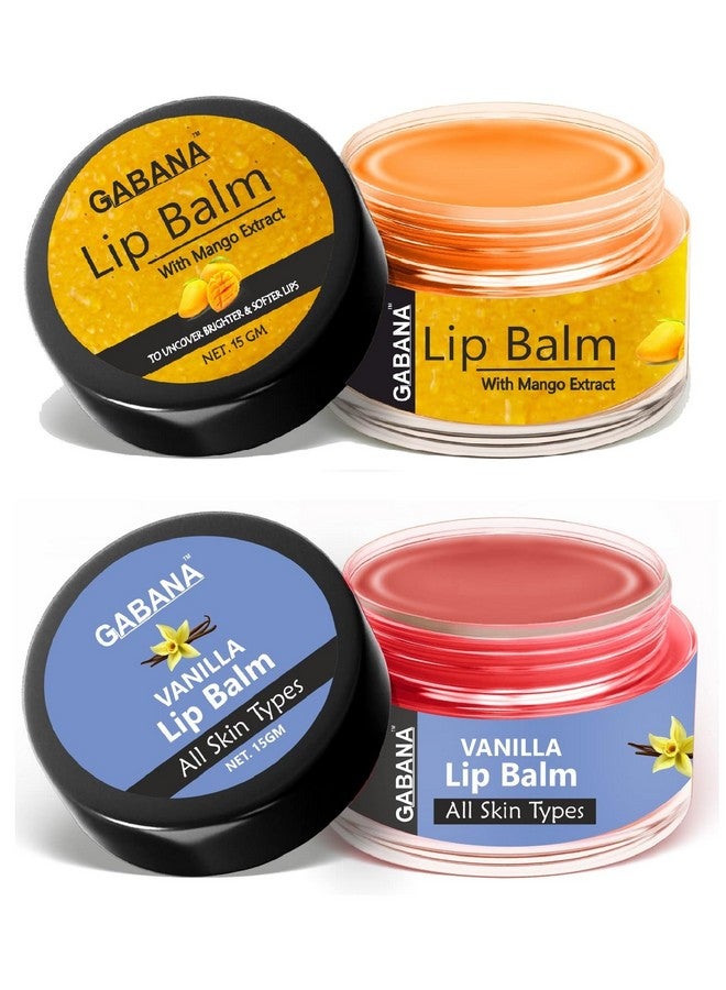 GABANA Lip Balm for Deep Moisturising and Nourishment for Men and Women (Pack of 2, 15 gram, Mango & Vanila Extract)|LIP balm for Dry, Cracked and Chapped Lips LIP balm for Lip Repair & Protection| - Image 1