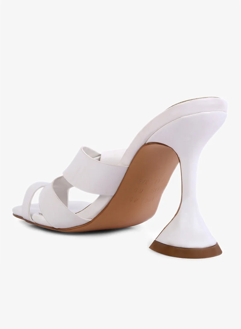 London Rag White Intertwined Toe Ring Heeled Sandals