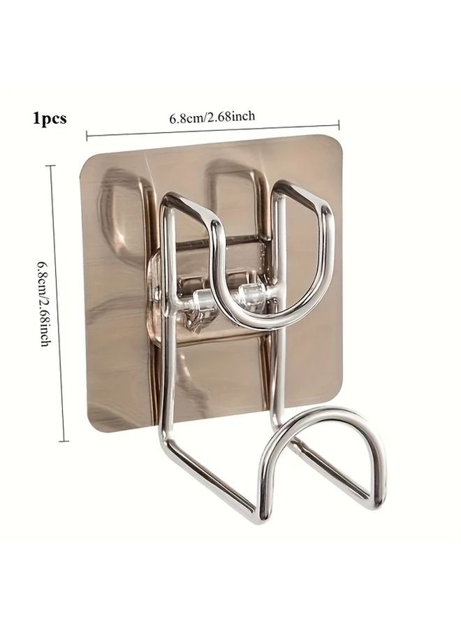 عبوتان من خطافات أحواض الفولاذ المقاوم للصدأ القابلة للطي رف تخزين حائطي بدون حفر - Image 4
