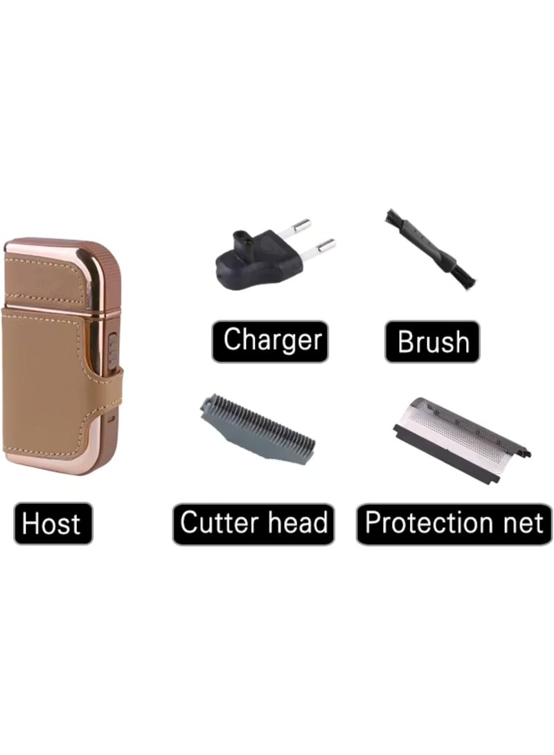 ماكينة حلاقة كهربائية للرجال، ماكينة حلاقة شعر، ماكينة حلاقة لاسلكية قابلة لإعادة الشحن، ماكينة حلاقة دقيقة، تصميم مضغوط، ماكينة حلاقة لحية، ناعمة الملمس، تصميم مريح، لمسة نهائية من الجلد - Image 3