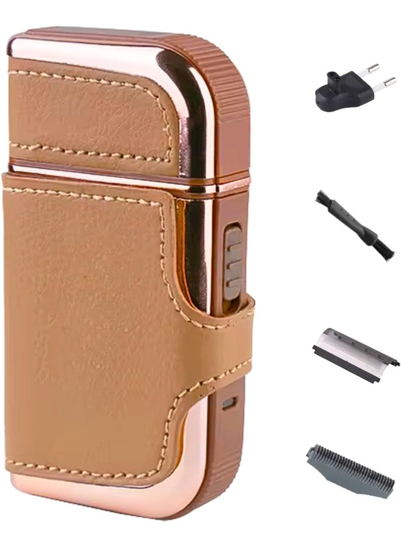 ماكينة حلاقة كهربائية للرجال، ماكينة حلاقة شعر، ماكينة حلاقة لاسلكية قابلة لإعادة الشحن، ماكينة حلاقة دقيقة، تصميم مضغوط، ماكينة حلاقة لحية، ناعمة الملمس، تصميم مريح، لمسة نهائية من الجلد - Image 1