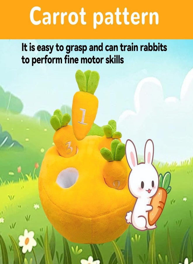 Hamiledyi Rabbit Foraging Toys Bunny Plush Puzzle Toy Carrots Snuffle Mat for Chinchilla Guinea Pig Ferret Rat Entertainment (Yellow) - Image 3