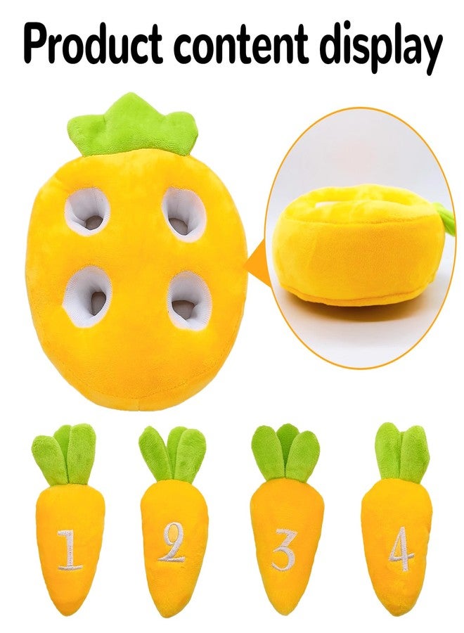 Hamiledyi Rabbit Foraging Toys Bunny Plush Puzzle Toy Carrots Snuffle Mat for Chinchilla Guinea Pig Ferret Rat Entertainment (Yellow) - Image 5