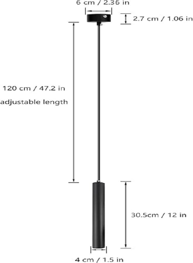 Cylinder Long Tube Hanging Lamp Ceiling Downlight Black Pendent Light Fixture Modern Hanging Ceiling Lamp Modern Pendant Light Spot Light For Kitchen Island Dining Living Room  - Image 4