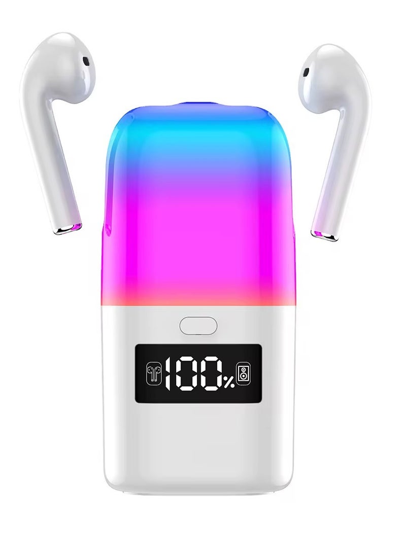 2-in-1 Bluetooth Speaker and Earphones Set Wireless In-ear Earbuds BT5.0 Portable Headphone Audio Stereo Sound RGB LED Light High Definition Call Power Battery Display Ideal for Driving Outdoor Sport  - Image 1